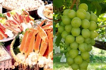 カニ食べいこう！これでもか！カニ尽くし食べ放題＆シャインマスカット狩り＆爽やかな天然ミストに包まれる「吹割の滝」＆伊香保温泉石段街を散策で大満足♪