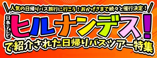 日本テレビ｜ヒルナンデス！で紹介された日帰りバスツアー特集