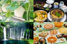 涼を愉しむ夏旅♪マスクメロン１玉（お土産付）×静岡グルメ！うなぎ釜まぶし御膳＆スイーツバイキング＆ひんやり絶景〈白糸ノ滝〉＆富士山の麓〈あさぎりフードパーク＆道の駅朝霧高原〉へ