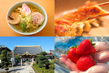 ２食付！栃木満喫グルメ旅★佐野らーめん食べ歩き×宇都宮餃子＆いちご狩り食べ放題＆関東三大師「佐野厄除け大師」で開運祈願