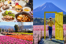 山梨満載☆春満開☆関東最大級・芝桜の祭典「富士芝桜まつり」と山梨ブランド食材を使った贅沢ランチ＆デザート食べ放題！癒しのハーブ庭園散策＆野菜詰め放題体験も♪